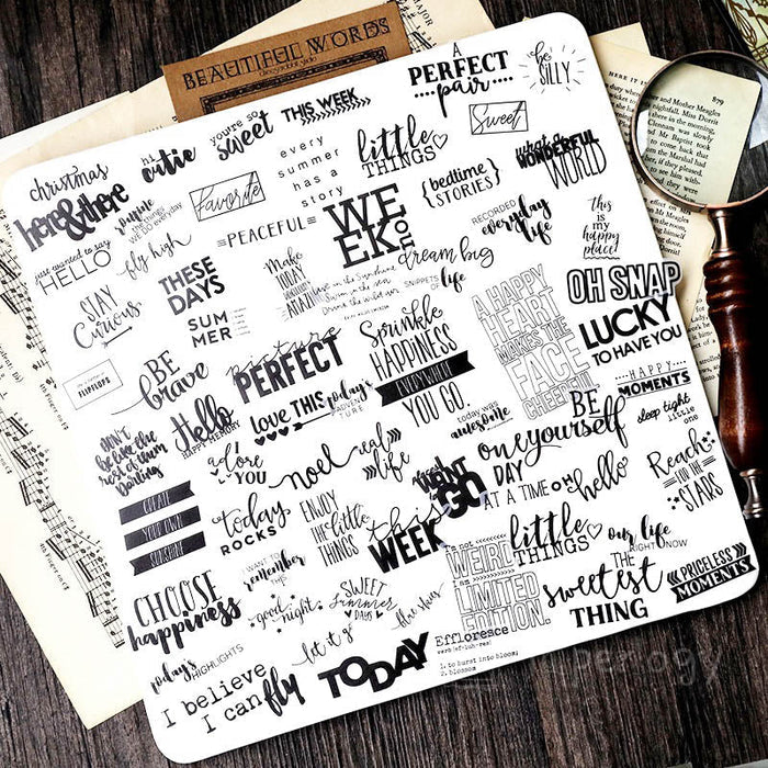 90 Pcs Phrase Vellum Stickers