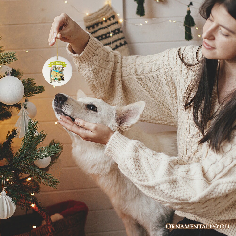 Artistic New Mexico State Themes and Landmarks Christmas Ornament