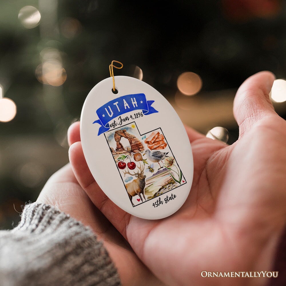 Artistic Utah State Themes and Landmarks Christmas Ornament
