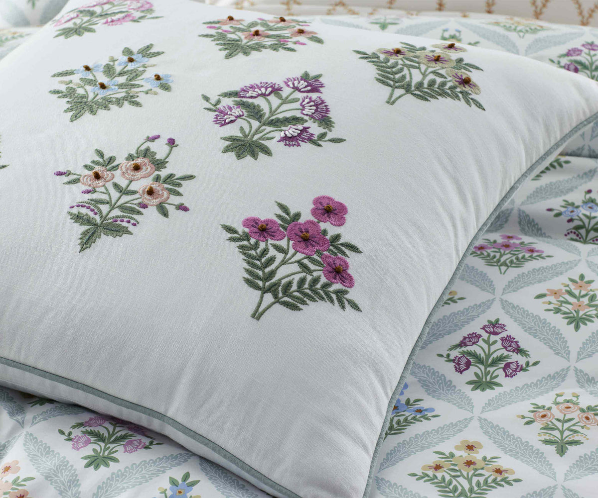 Embroidered Pillow Cover - Estee Garden