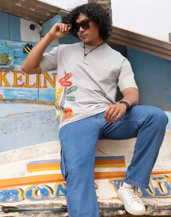 AMAZING LANKA GRAPHIC PRINTED OVERSIZED T - SHIRT