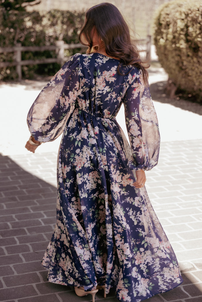 Petal and Pup USA DRESSES Anisa Maxi Dress - Navy Floral