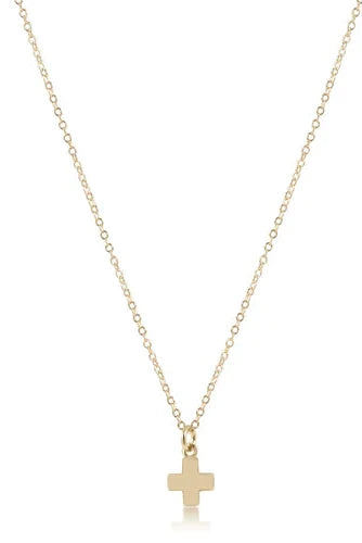 enewton: 16" Necklace Gold - Signature Cross Small Gold Charm - B Social Boutique