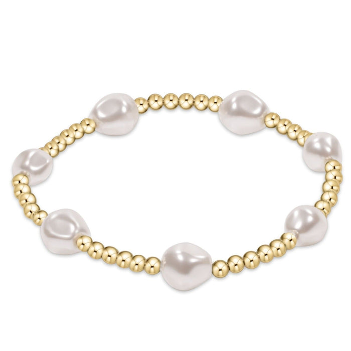 enewton: Admire Gold 3mm Bead Bracelet- Pearl - B Social Boutique