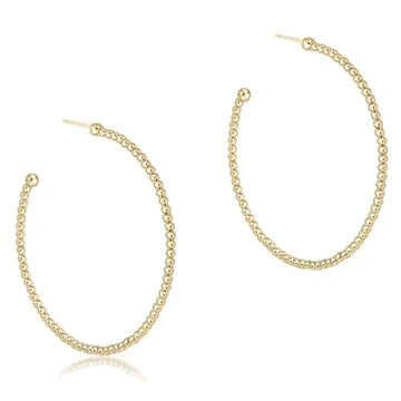 enewton: Beaded Classic 1.25" Post Hoop - 2mm Gold - B Social Boutique