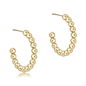 enewton: Beaded Classic 1.25" Post Hoop - 4mm Gold