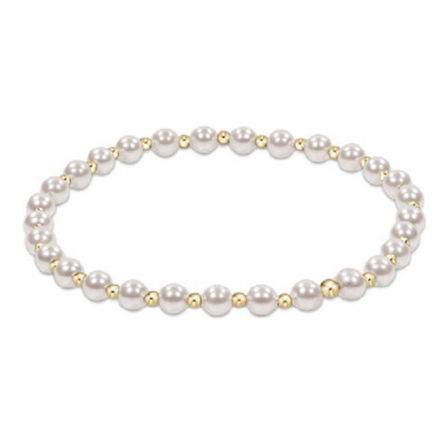 enewton: Classic Grateful Pattern 4mm Bead Bracelet - Pearl - B Social Boutique