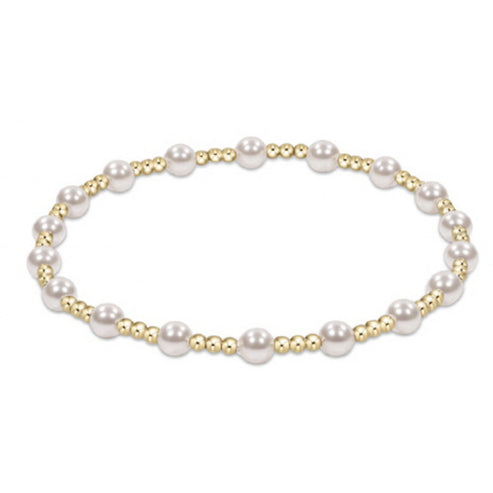 enewton: Classic Sincerity Pattern 4mm Bracelet - Pearl - B Social Boutique