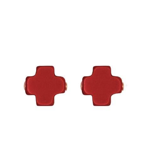 enewton: Signature Cross Stud - Red - B Social Boutique