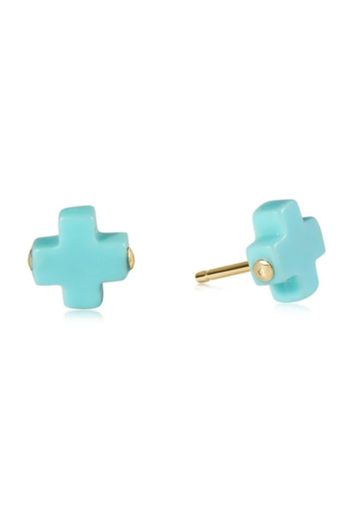 enewton: Signature Cross Stud - Turquoise - B Social Boutique