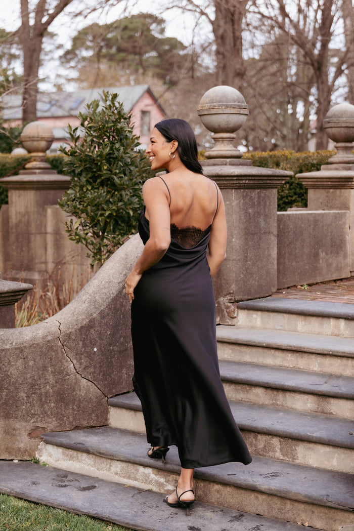 Petal and Pup USA DRESSES Evana Lace Maxi Dress - Black