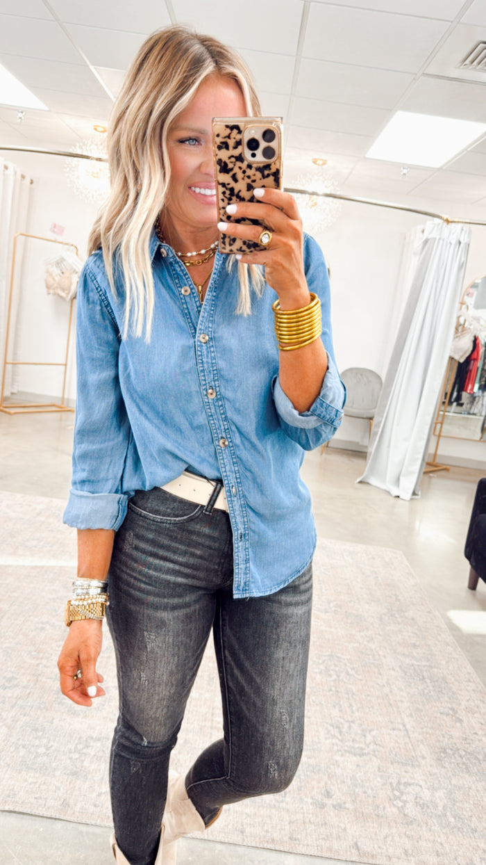 - FINAL SALE- Audrey Mid Rise Skinny Jeans-Black