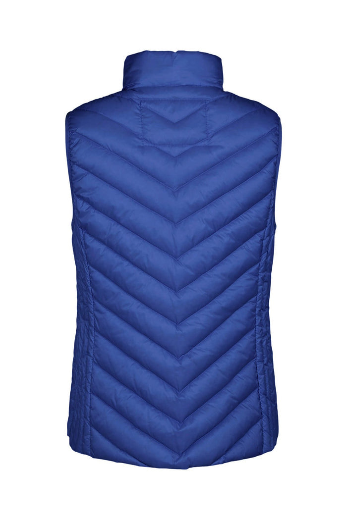 Frandsen 529-588-67 Royal Blue High Neck Padded Gilet - Dotique