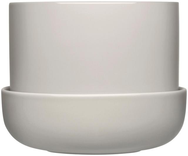 Iittala Nappula Plant Pot and Saucer S 170x130mm light grey - Soposopo