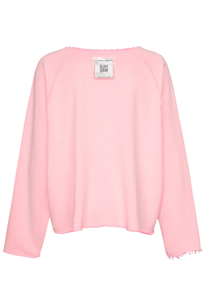 Back view of Liv Bergen Fine Sweater Tag in Neon Pink by liv bergen shop liv bergen at Dotique