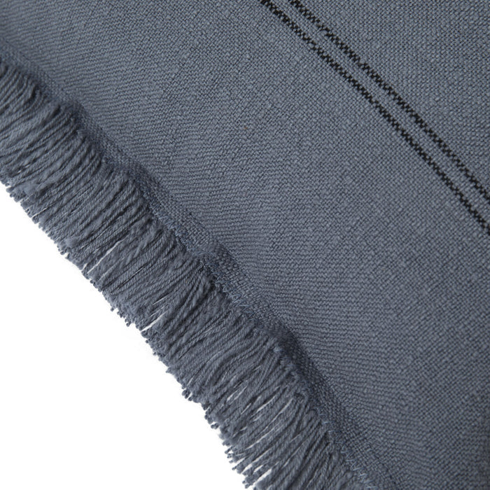 Loft Fringe Stripe Cushion Slate Blue 50x50cm