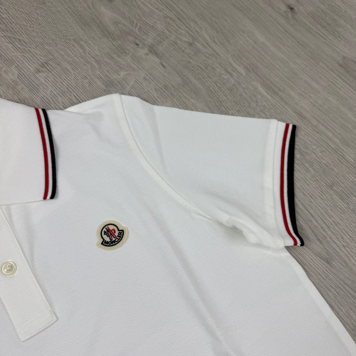 Moncler Junior Trim Polo Shirt - White