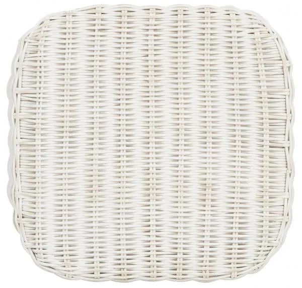 Percy Rattan Bar Stool in White Distress