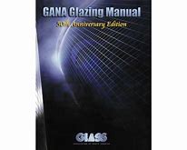 Cover of the 50th Anniversary Edition of the GAMA Glazing Manual with modern blue and black grid design