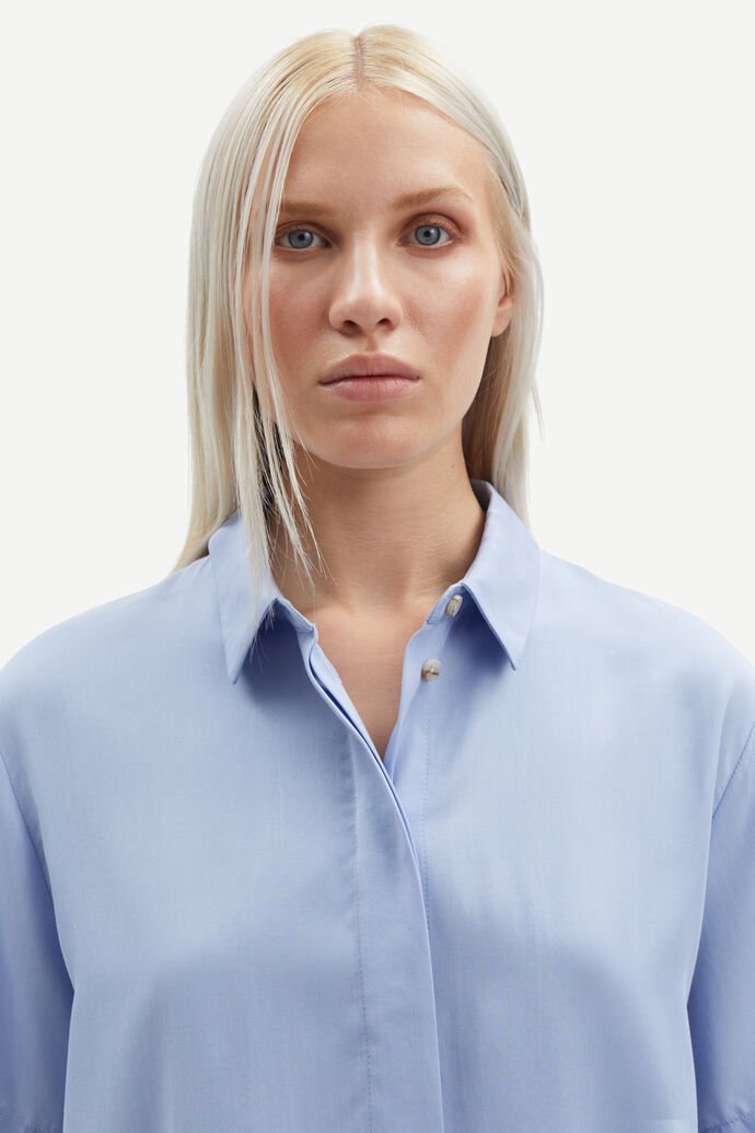 Samsoe Samsoe - Mina SS Shirts 14028 - Blue Heron (Bleu Ciel)-Chemises-F21200143