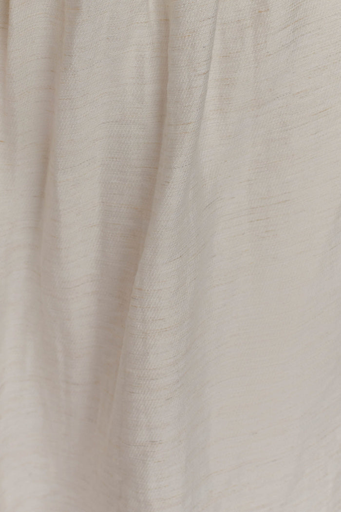 Scottie Gathered Linen Knot Maxi Skirt - Oat Marle