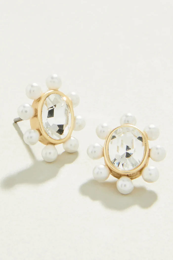 Spartina 449: Queen Stud Earrings Crystal - B Social Boutique