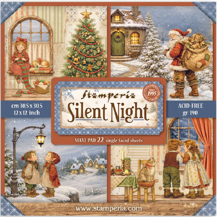 Stamperia Silent Night 12x12 Paper Pad - MAXI - Single Sided