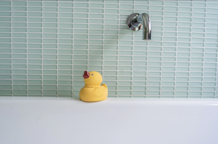 Tikiri Toys Duck - Natural Rubber Teether, Rattle & Bath Toy