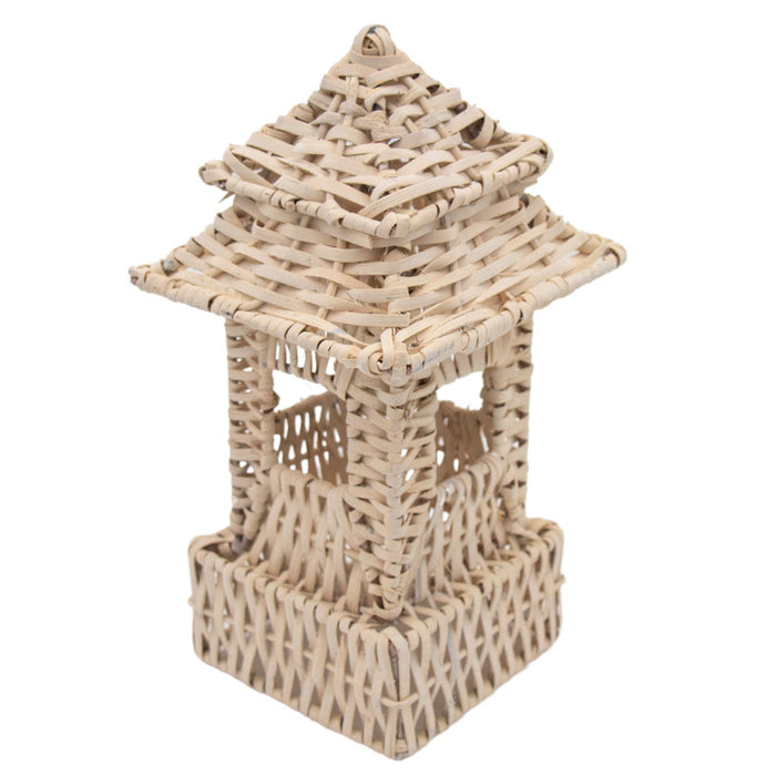 White Rattan Pagoda Decorative Lanterns by Ro'Table — Set of 2