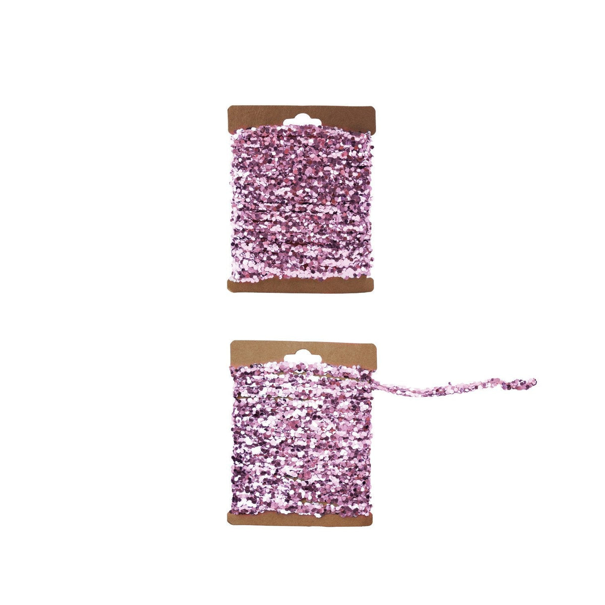 120"L String Glitter Garland on Kraft Card, Pink