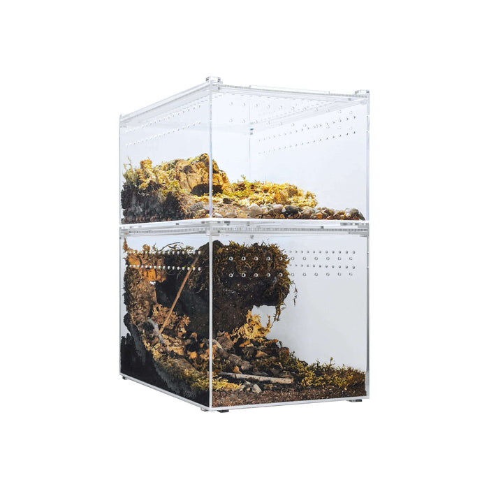 YKL25B HerpCult Acrylic Terrarium for Reptiles Clear Top Large Flat 12"x8"x6":Jungle Bob's Reptile World