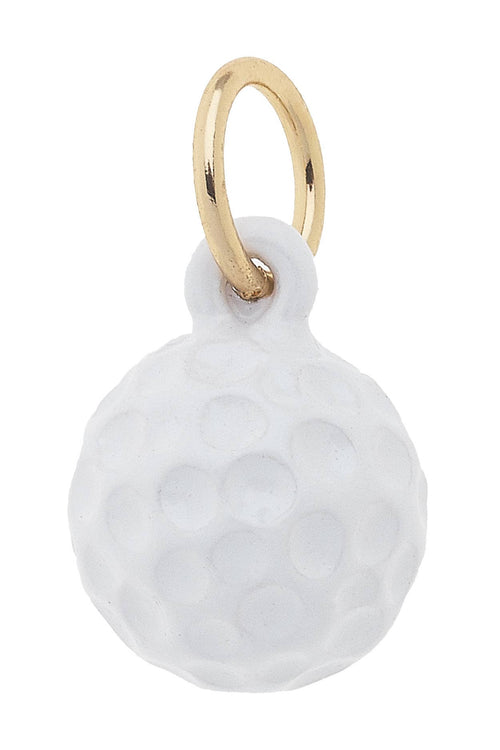 3-D Golf Ball Charm in White