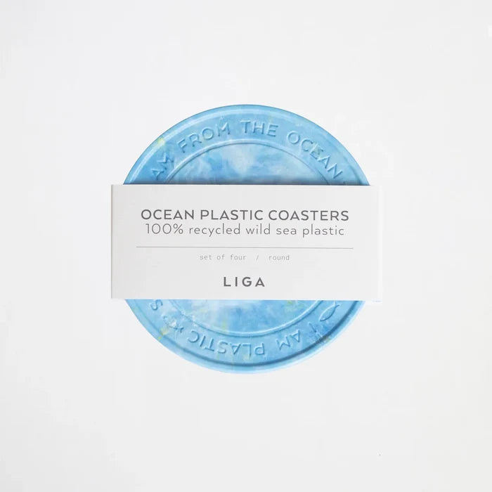100% Recycled Wild Sea Plastic Round Coasters Set of 4