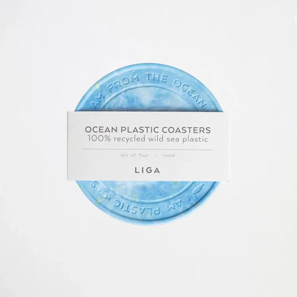 100% Recycled Wild Sea Plastic Round Coasters Set of 4