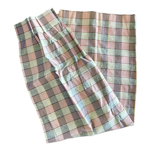 1950’s Pink Plaid Drapery Panel - Annabel Bleu