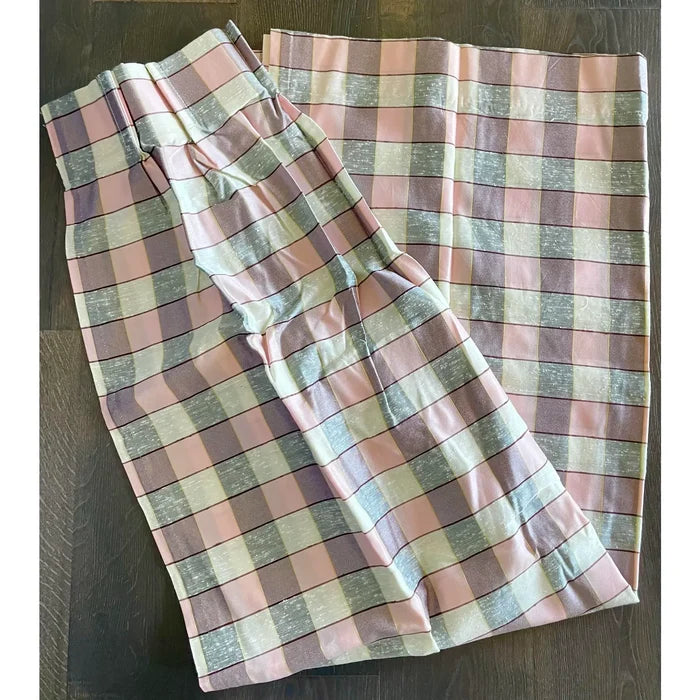 1950’s Pink Plaid Drapery Panel - Annabel Bleu