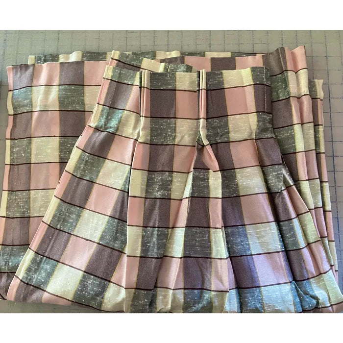 1950’s Pink Plaid Drapery Panel - Annabel Bleu