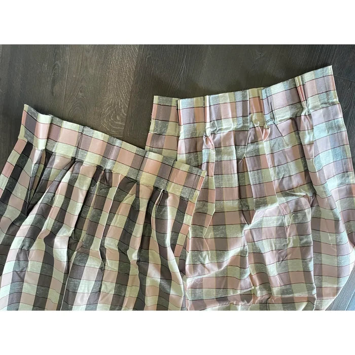 1950’s Pink Plaid Drapery Panel - Annabel Bleu
