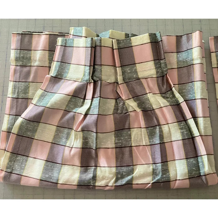 1950’s Pink Plaid Drapery Panel - Annabel Bleu