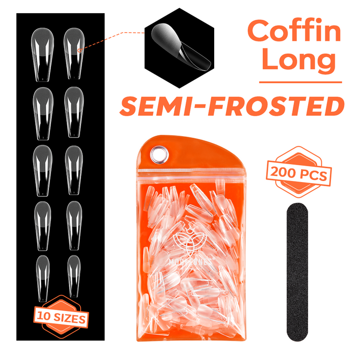 200Pcs Semi-Frosted Coffin Full Cover Nail Tips Nail Tip MODELONES #