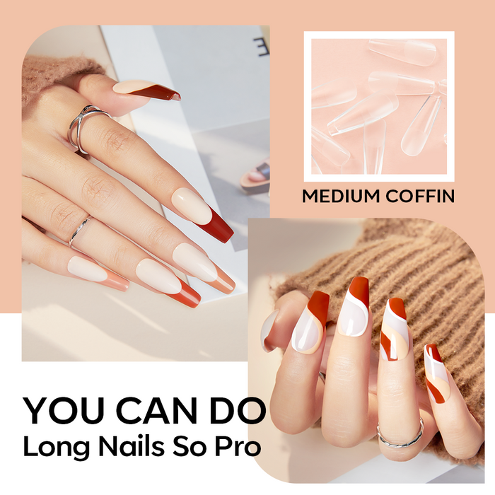 200Pcs Semi-Frosted Coffin Full Cover Nail Tips Nail Tip MODELONES #