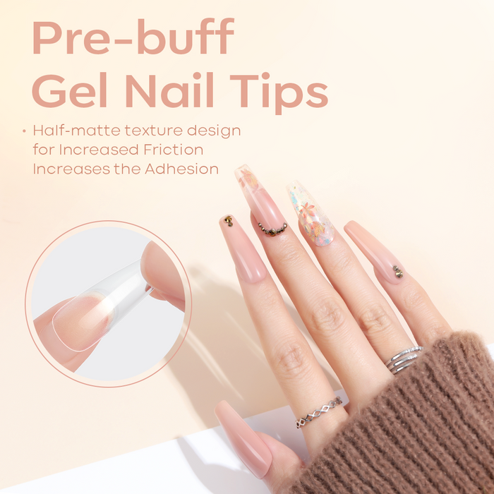 200Pcs Semi-Frosted Coffin Full Cover Nail Tips Nail Tip MODELONES #