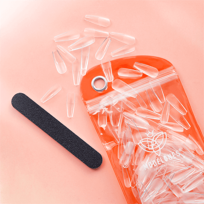 200Pcs Semi-Frosted Coffin Full Cover Nail Tips Nail Tip MODELONES #