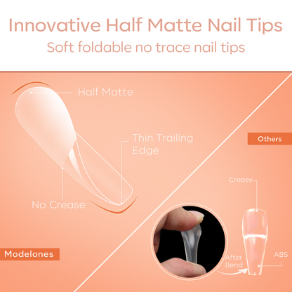 200Pcs Semi-Frosted Coffin Full Cover Nail Tips Nail Tip MODELONES #