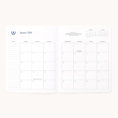 2026 Softcover Monthly Simplified Planner - Happy Stripe