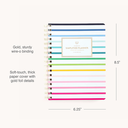 2026 Softcover Weekly Simplified Planner - Happy Stripe