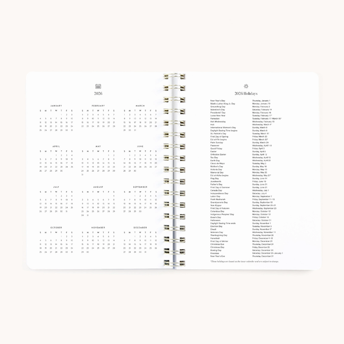 2026 Softcover Weekly Simplified Planner - Happy Stripe