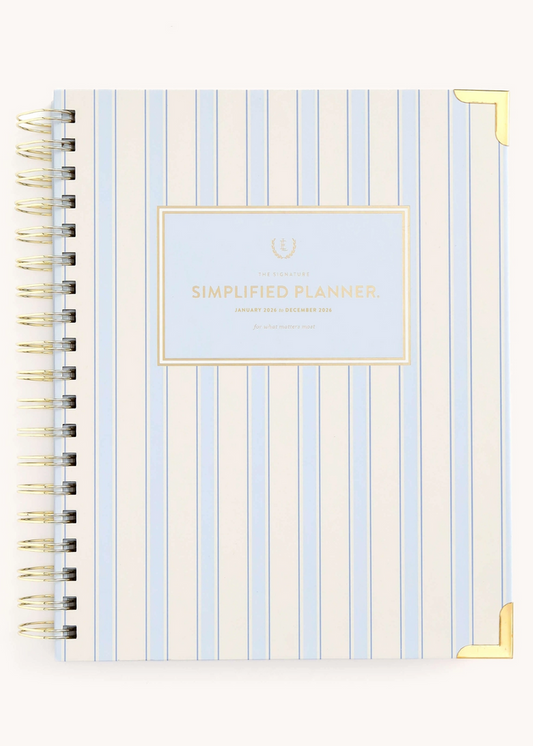 Emily ley 2026 weekly simplified planner blue stripe
