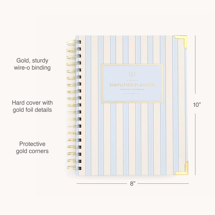 2026 Spiral Weekly Simplified Planner - Serene Stripe