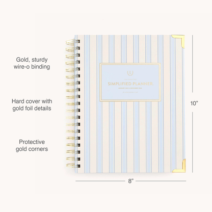 2026 Spiral Weekly Simplified Planner - Serene Stripe